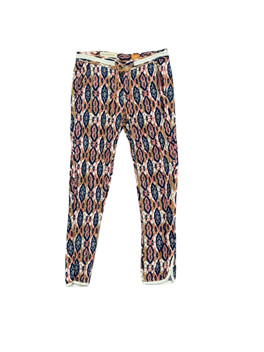 Pilcro & The Leatherpress Anthropologie Paz Ikat-Print Cropped Pants Size 25”